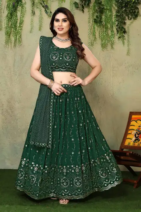 Post image _Ready to Wear Lehenga_

The Floral Embroidery Design adds a Feminine touch to this ensemble making it perfect for any special occasion.

Design No : OR-1014
Catalogue : Vihana 
Color          : Bottle Green

Lehenga( Semi-Stitched)
Lehenga Fabric : Heavy Georgette Embroidery Lehenga with Heavy Daman Work 
Lehenga Work : Daman Work
Length : 41(+)
Flair : 3.2 Meter
Inner : Micro Cotton 

Blouse(Unstitched)
Blouse Fabric : Heavy Georgette 
Blouse Work : Embroidery Work 
Blouse Length : 1 Meter
(Extra Sleeves)

Dupatta
Dupatta Fabric : Super Nett 
Dupatta Work : All Side Cover With Heavy Embroidered Lace Work and Jari work
Dupatta Length : 2.5 mtr

Weight : 1.2 kg

Price - DM

#WhatsApp : +919875013050

#reviata #shreebalajicreation #ramsha #trending #georgette #blouse #dupatta #gown #daman #damanwork #microcotton