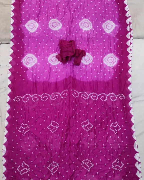 Silk hand made bandej sarees  uploaded by Bandhani suits and sarees on 6/30/2023