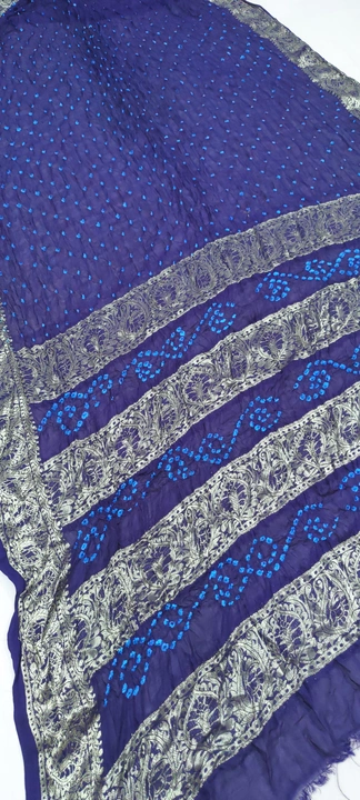 Pure jecard silk hand made Rai bandej sarees....for price and order contact me on my WhatsApp number uploaded by Bandhani suits and sarees on 6/30/2023