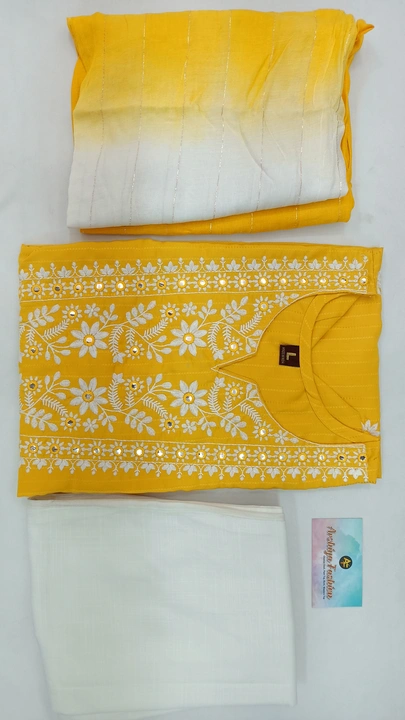 Lucknowi design kurti with pant and dupatta set  uploaded by ARSHIYA FASHION on 6/30/2023