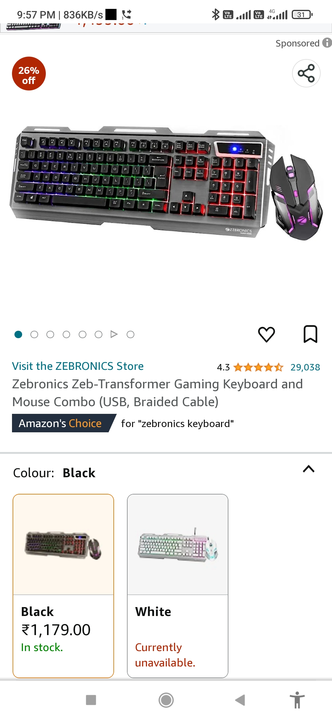 Zebronic keyboard and mouse combo uploaded by Mu enterprises on 6/30/2023