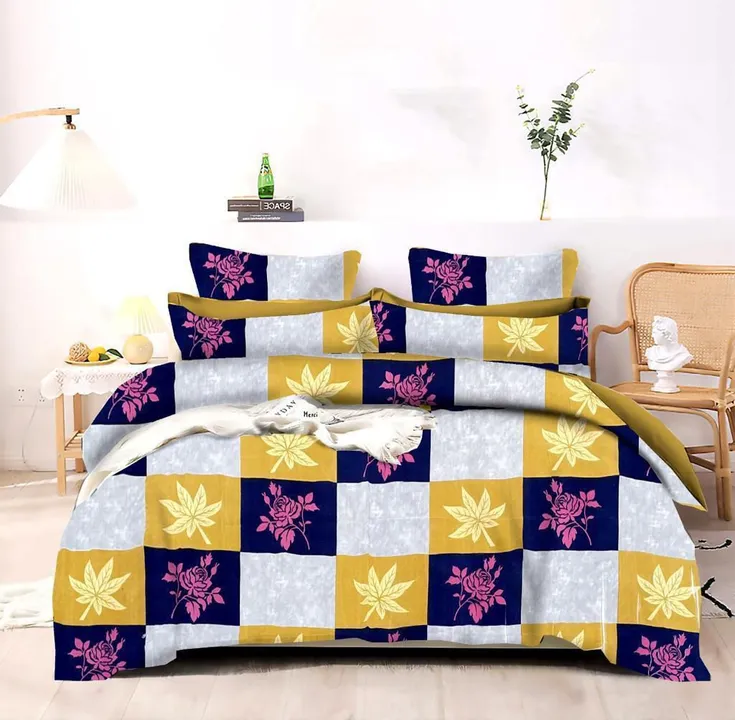 Super Glace . Cotton DoubleBedshee.  With. Two. Pillow. Cover. Size. 90x100 uploaded by Sonya enterprises on 6/30/2023