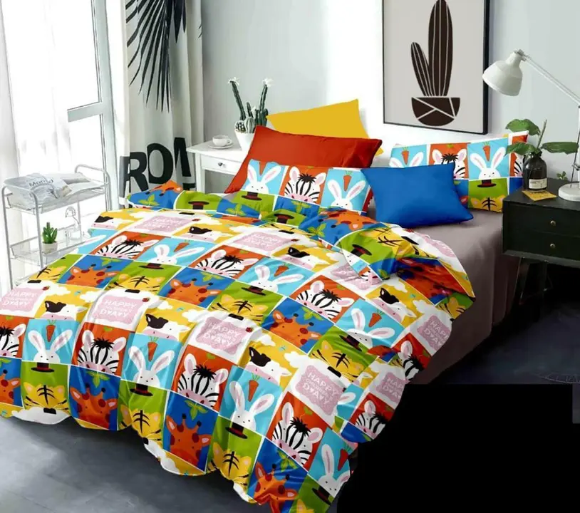 Super Glace  cotton Double Bed sheet with. Two  pillow cover  uploaded by Sonya enterprises on 6/30/2023
