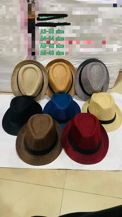 fedora straw hat in various  sizes  uploaded by business on 7/1/2023