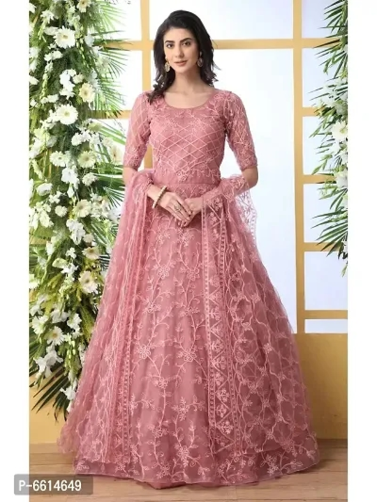 Fabulous Net Embroidered Gown With Dupatta uploaded by wholsale market on 4/3/2023