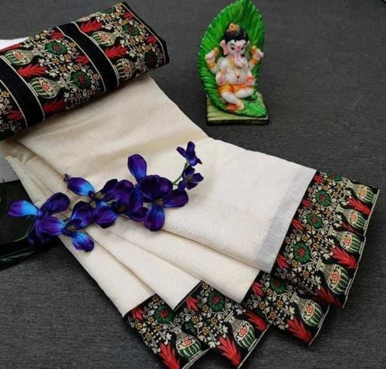 Post image Sarees

Saree Fabric: Chanderi Cotton
Blouse: Separate Blouse Piece
Blouse Fabric: Dupion Silk
Blouse Pattern: Printed
Multipack: Single
Sizes: 
Free Size (Saree Length Size: 5.4 m, Blouse Length Size: 0.8 m)