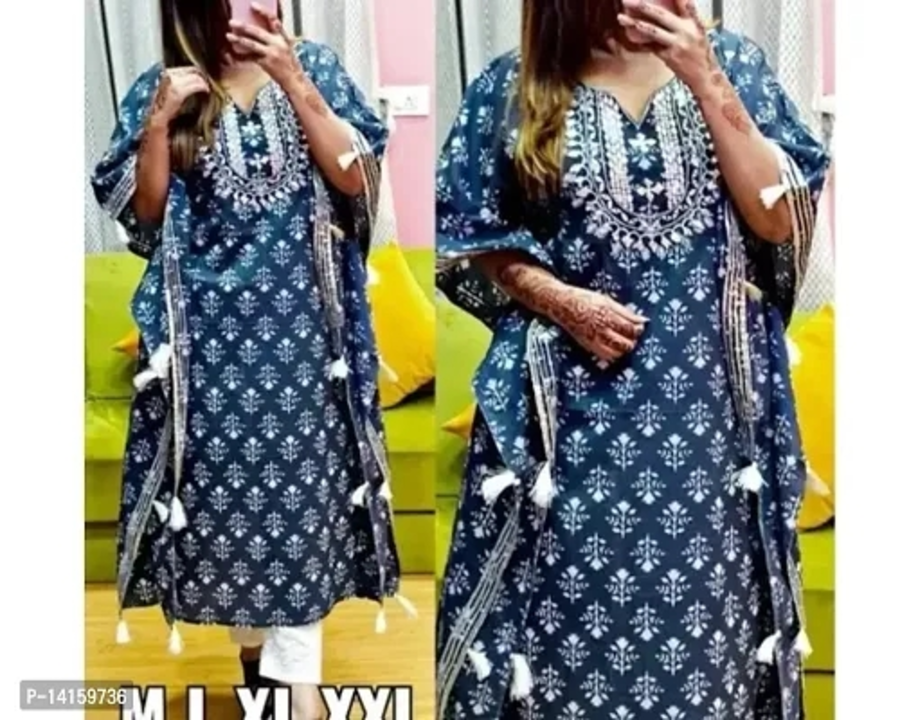 Stylish Rayon Gota Work Printed Kaftan Kurti uploaded by wholsale market on 4/20/2023