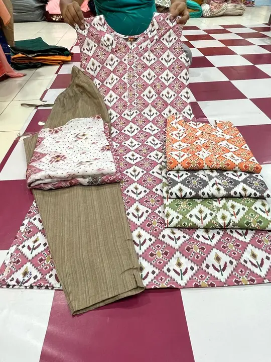 Cotton kurti dupata pant set uploaded by PR TRADERS on 7/1/2023