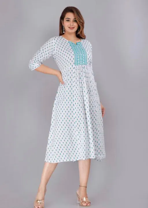 Post image Hey! Checkout my new product called
Rayon printed embroidery work kurti only.