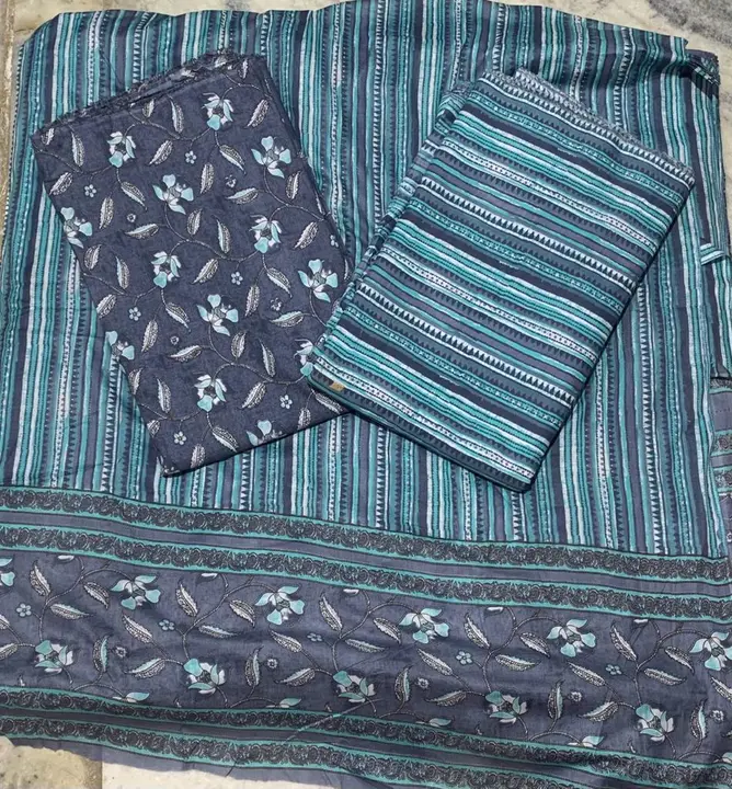 Cotton fabric for women Kurti plazoo and dupatta set  uploaded by Ajanta Prints on 7/1/2023