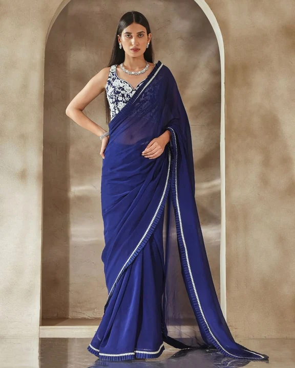 Georgette saree  uploaded by business on 7/1/2023