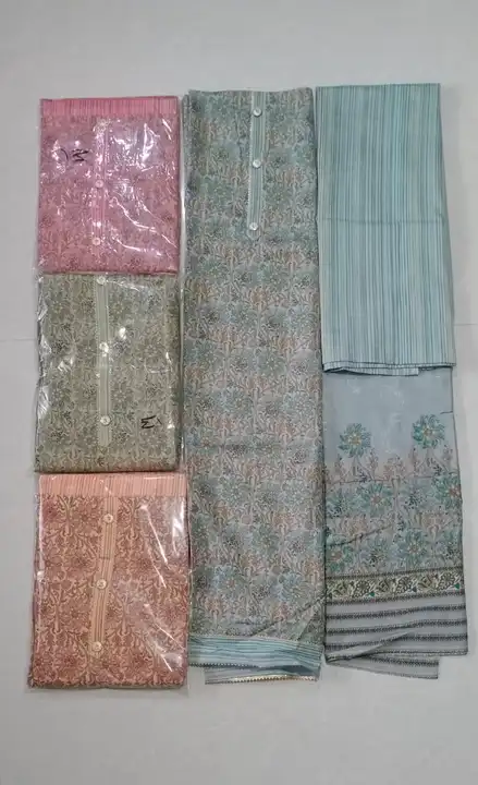 Cotton Printed Dress Material Top Botam Dupata  uploaded by Rajesh S Gajera on 7/1/2023