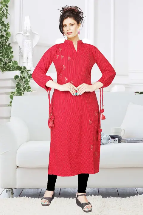 Embroidery kurti with Embroidery kurti with latkan uploaded by ANSH MANUFACTURERS on 7/1/2023