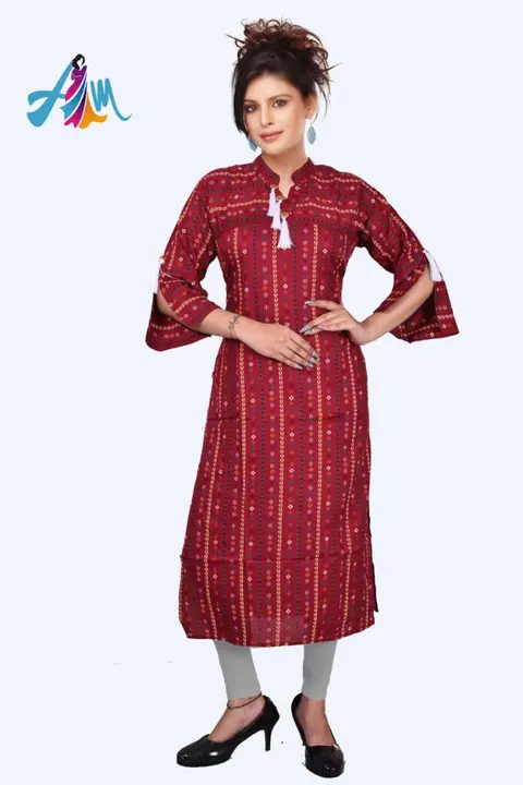 Firoji Colour Cotton Kurti With Latkan And Printed Cut  Divine  International Trading Co  2833457