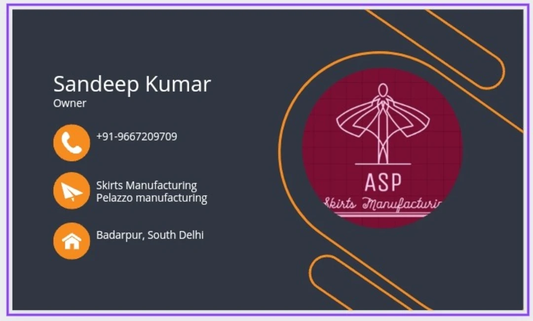 Visiting card store images of Sandeep Skirts Maker 