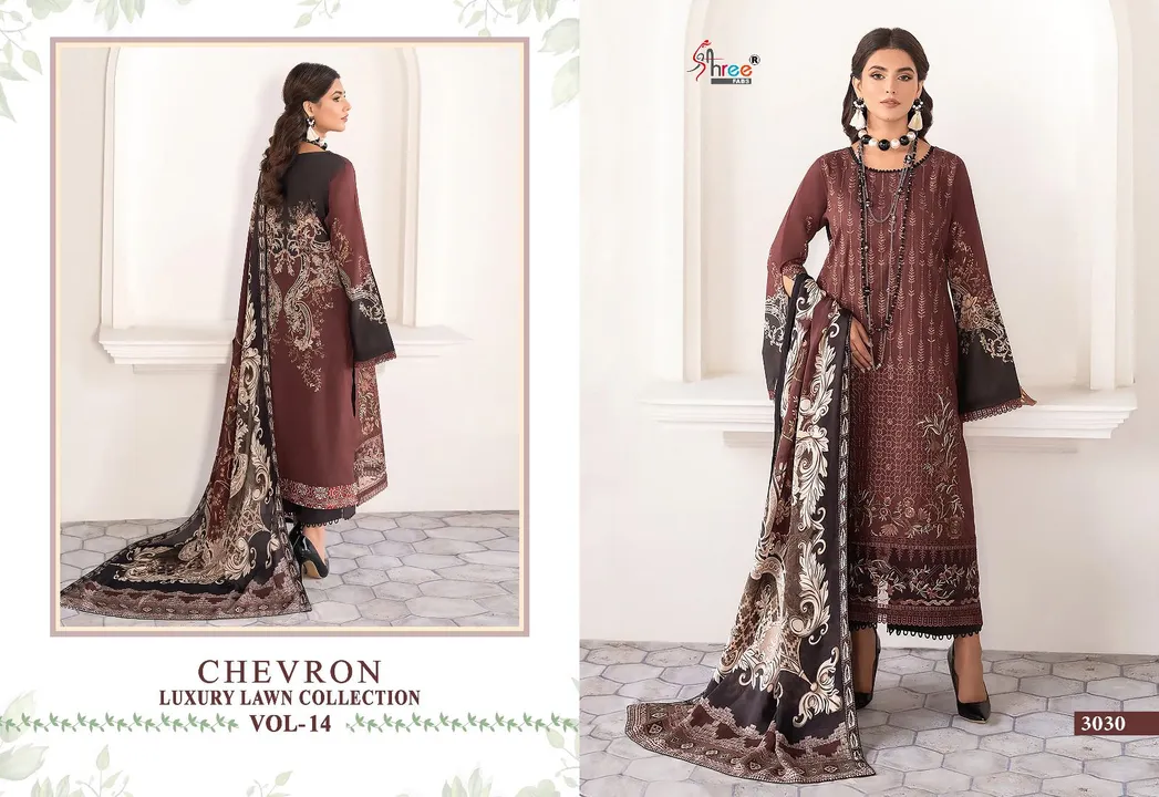 SHREE FAB BY CHEVRON LUXURY LAWN COLLECTION VOL-14 uploaded by Kaynat textile on 7/1/2023