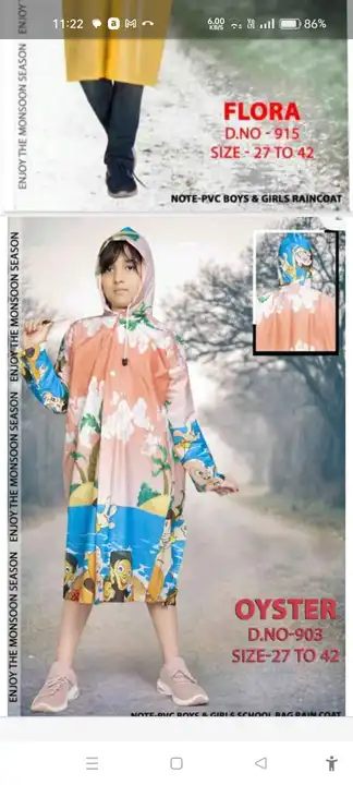 Kids cartoon raincoat  uploaded by Ratnam trading company on 7/1/2023