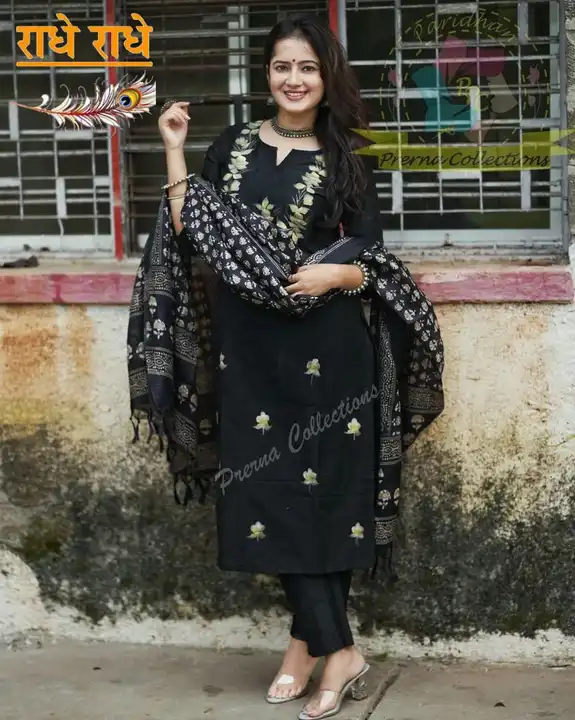 *_🖤🫶🏻Our latest hand brush print pure cotton 60 60 suit set now 5 size available 🥰_*

*🌷🥰🌷🥰* uploaded by JAIPURI FASHION HUB on 7/2/2023