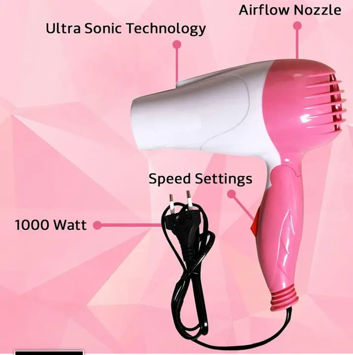 NV-1290 Professional Foldable hair dryer 1000 Watt (Pink) for men and women

 uploaded by Heer Beauty Store  on 7/2/2023