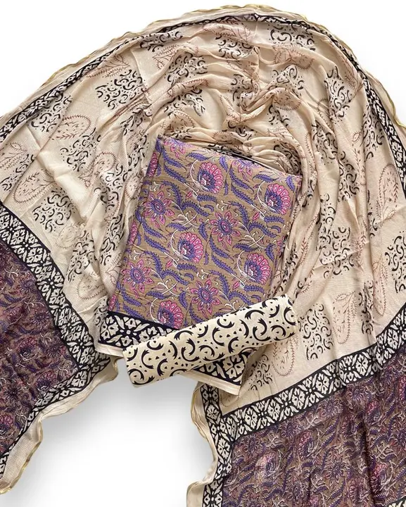 Kalamkari Cotton To chiffon suites uploaded by Mumtaz batik Prints on 7/2/2023