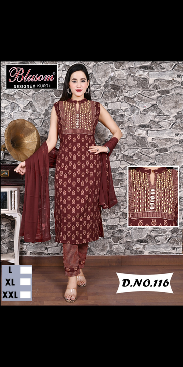 3pc kurti set withh duppatta uploaded by Setia traders on 7/2/2023