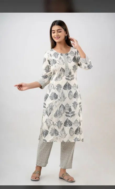 Jaipuri cotton kurti with pant  uploaded by Ladies Attire  on 7/2/2023