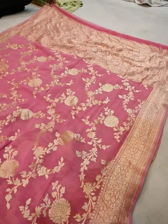 Banarsi dyeable semi Georgette silk saree  uploaded by Muaaz Banarasi Sarees on 7/2/2023