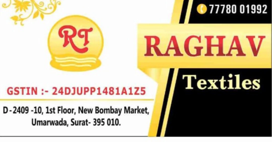 Visiting card store images of Raghav tex