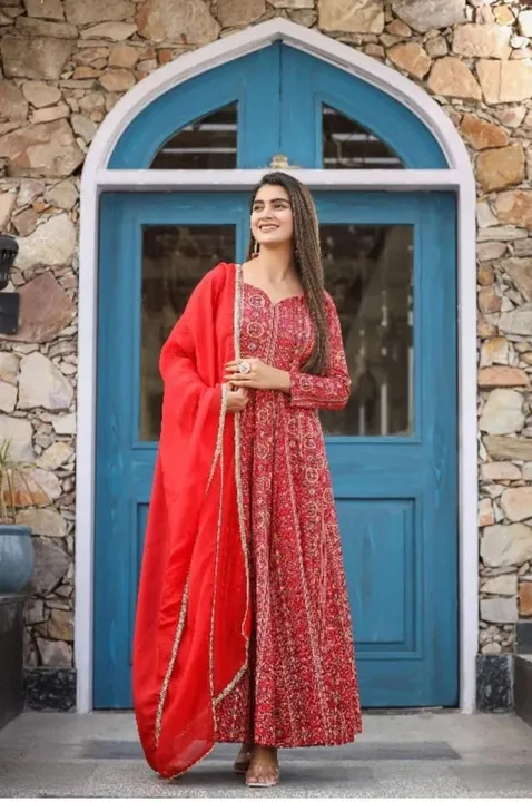 print Maxy gown with Dupatta uploaded by business on 7/2/2023