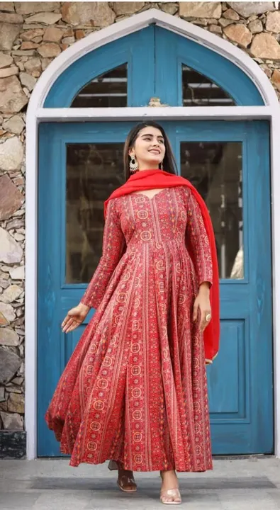 print Maxy gown with Dupatta uploaded by Rizza Enterprise on 7/2/2023