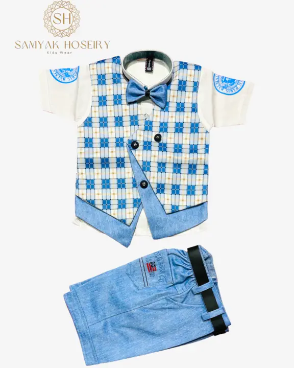 Checked Fancy Nicker Suit For Boys Kl06 Size 22x26 uploaded by Samyak Hosiery on 7/2/2023