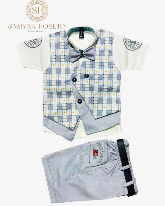Checked Fancy Nicker Suit For Boys Kl06 Size 22x26 uploaded by Samyak Hosiery on 7/2/2023