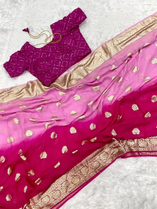 Georgette viscose saree  uploaded by SAURYA LIFE STYLE on 7/2/2023