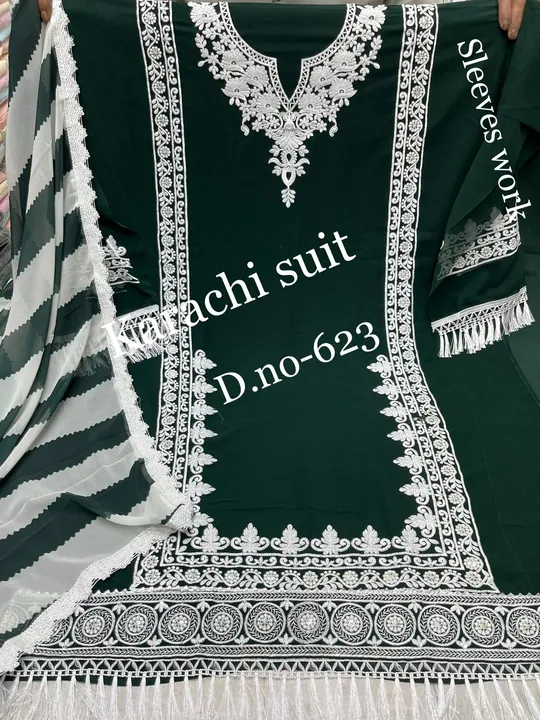 Karachi suit uploaded by Heena fashion house on 7/2/2023