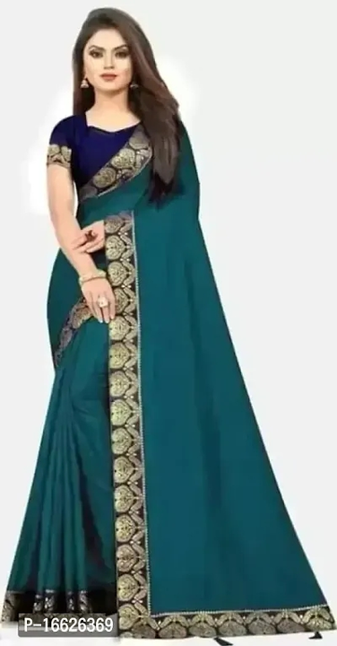 Vichitra Silk Jacquard Lace Border Sarees with Blouse Piece uploaded by wholsale market on 7/2/2023