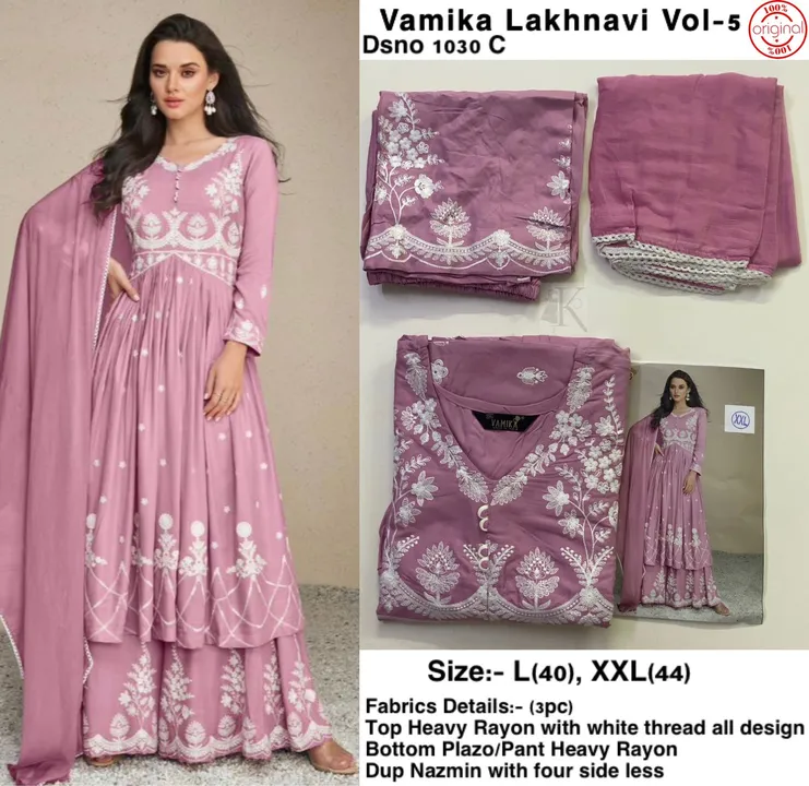 *Vamika Lakhnavi Vol-5*
*1030 Colors*

*👉100% original with real pic attached*

*👉avble size ansh uploaded by Wedding collection on 7/2/2023