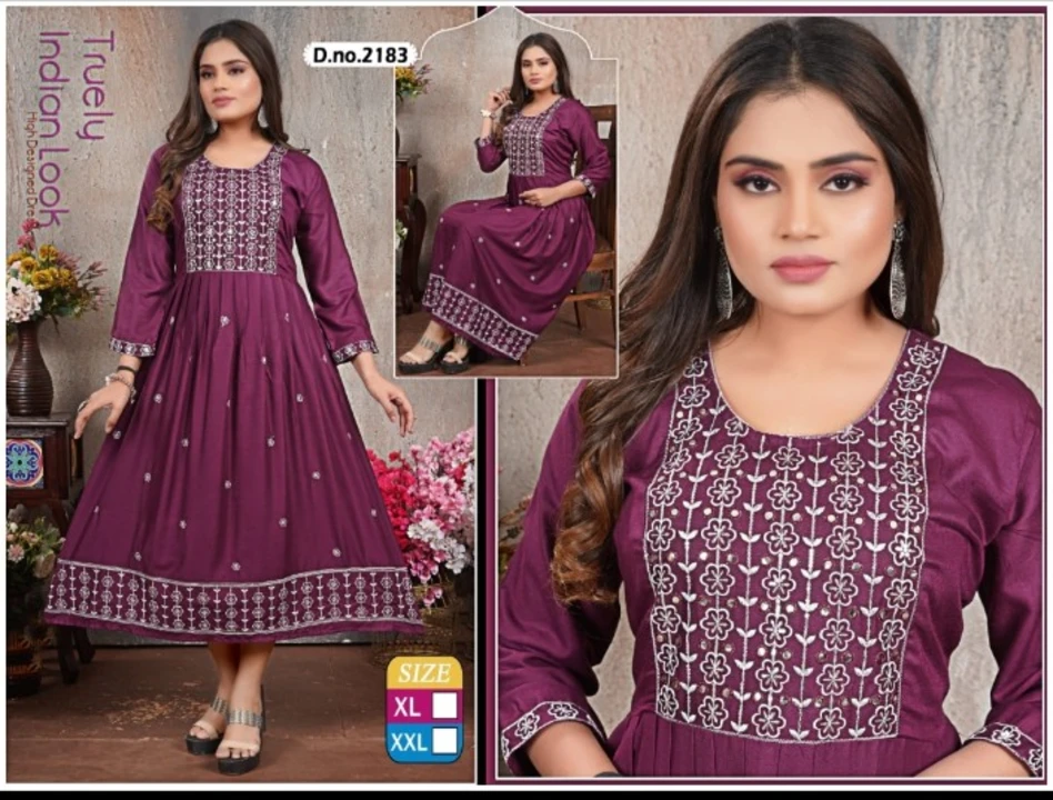 Rayon aline kurti uploaded by BHATTAD TEXTILE AGENCY  on 7/2/2023
