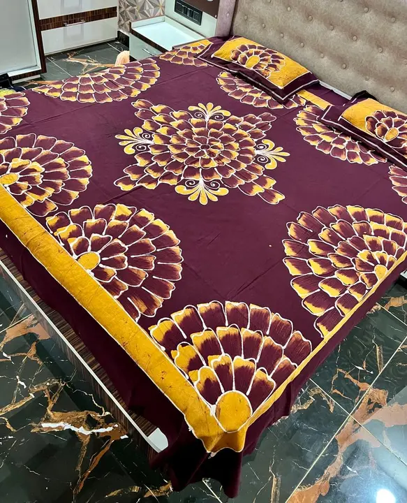 Hand Kalamkari Double Bedsheets 2 Pillow Covers  uploaded by Star Batik Print on 7/2/2023