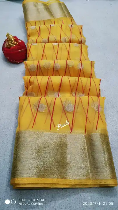 This Summer Special organza Butti Zari Saree 💠💠
⚡⚡⚡⚡Super Posting👌👌
New launched💘💘💘💘
Pyore O uploaded by Gotapatti manufacturer on 7/3/2023