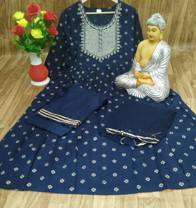 Nayra cut kurti with dupatta set uploaded by Pink city creations  on 7/3/2023