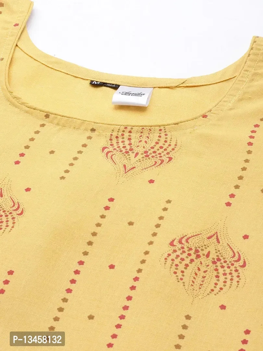 Aarika Womens Yellow Color Cotton Kurti Pant Set uploaded by Rd Garments on 7/3/2023