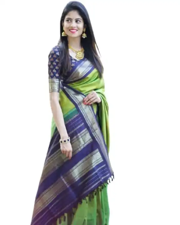 Golden jari silk saree for women  uploaded by Rangoli Enterprise on 7/3/2023