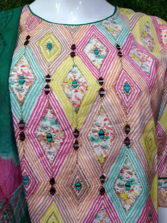NEW MODAL FABRIC HEAVY HAND WORK 3 PIS SUIT uploaded by Swastik creation on 7/3/2023