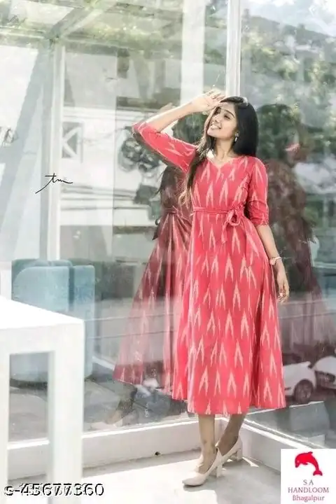 Ikket fabric kurti suit  uploaded by Linen Saree Hub on 7/3/2023