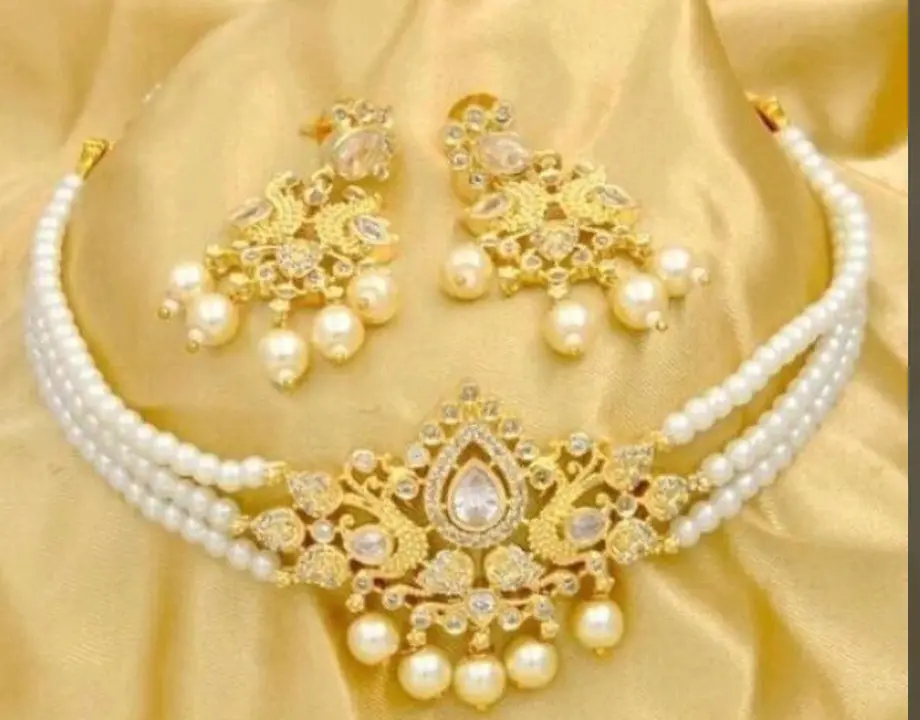GOLD PLATED NECKLACE SET WITH BEADS uploaded by SaviChopra on 7/3/2023