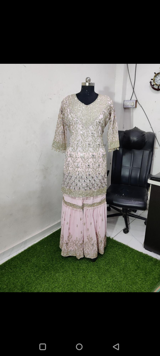 Fox Georgette top with heavy work with full zarkan+mirror  uploaded by Humera fashion on 7/3/2023