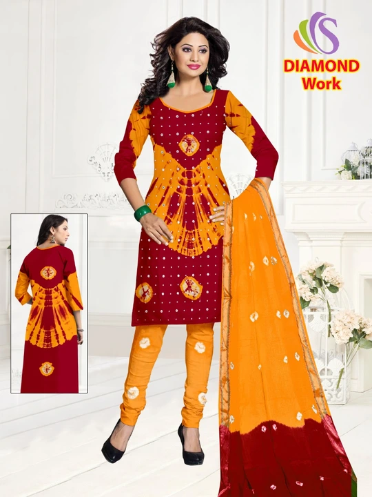 Bandhej bandhani riyon suit  uploaded by Textile on 7/3/2023