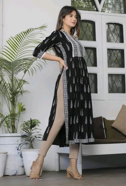 Naira cut Black kurti  uploaded by Laveena fashion on 7/3/2023