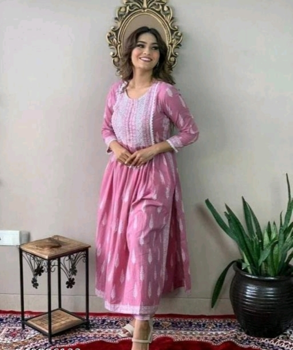Naira cut kurti. With pent  2-clr  baby pink, and maroon uploaded by business on 7/3/2023