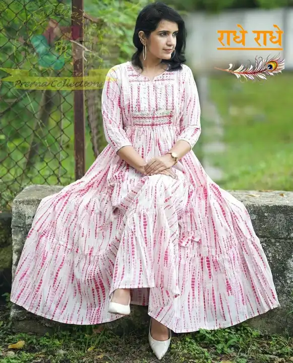 *_✨ 🫶🏻💕💜Look stylish and trendy in our beautiful sibori print tired pattern  dress which is perf uploaded by JAIPURI FASHION HUB on 7/3/2023